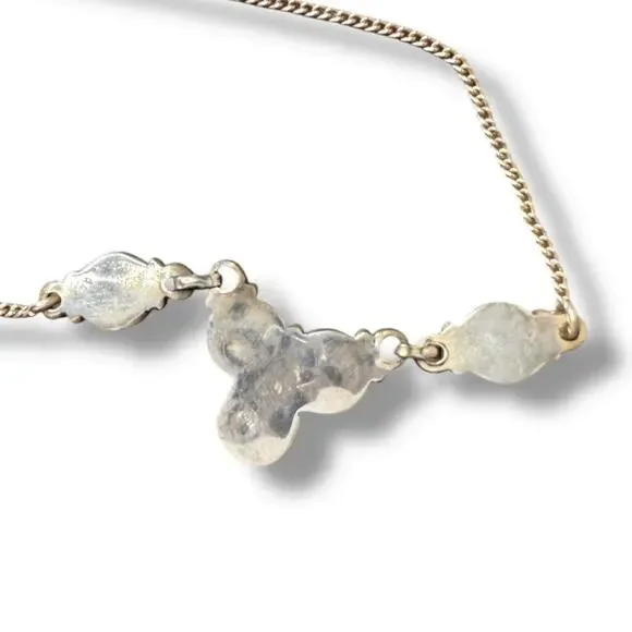 Vintage Southwestern Onyx Cabochon stations necklace 18 inch Sterling 925 - Picture 5 of 7